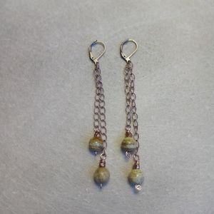 Jasper beaded earrings